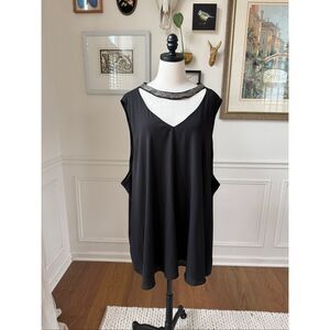 NWT Torrid Sleeveless Georgette Embellished Choker Tank Top $50 5X 5